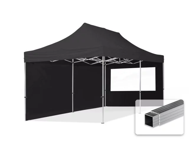 Partytent zwart 6 x 3 uitvouwbaar